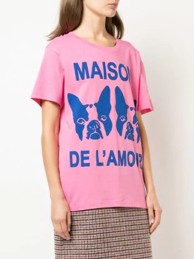 Shop Gucci French Bulldog Oversized T-shirt In Pink