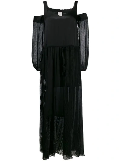 Shop Pinko Lace Panel Dress In Black