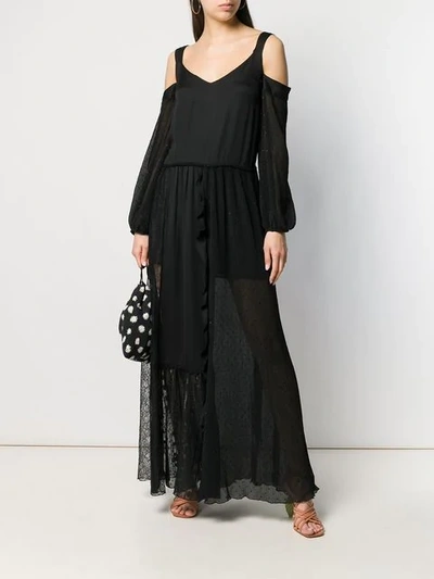 Shop Pinko Lace Panel Dress In Black
