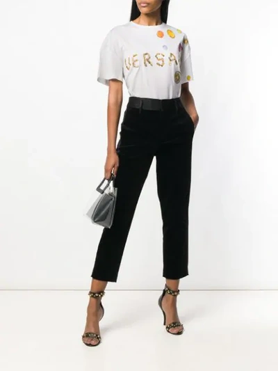 Shop Versace Embellished Medusa T-shirt - White