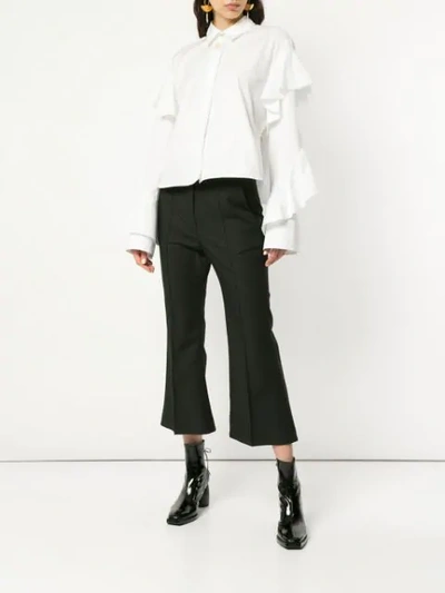Shop Ellery Voltaire Frill Sleeve Shirt In White