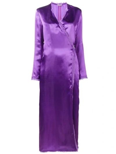 Shop Attico Raquel Wrap Dress In Purple