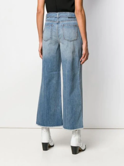 Shop Armani Exchange Wide Leg Trousers In Blue