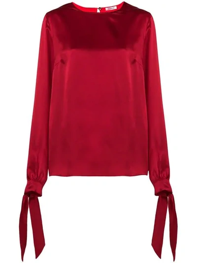 Shop P.a.r.o.s.h Tie Sleeves Blouse In Red