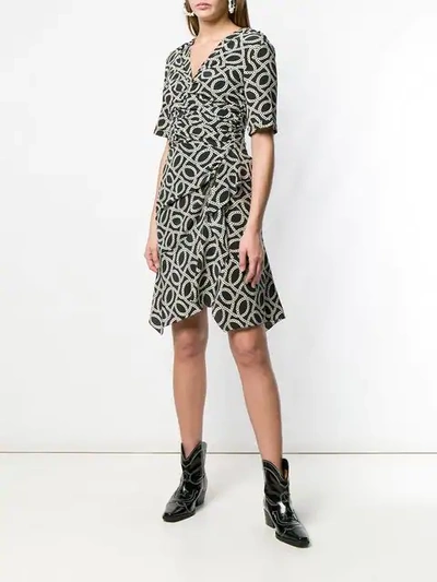 Shop Isabel Marant Arodie Dress In Bkec Black/ecru