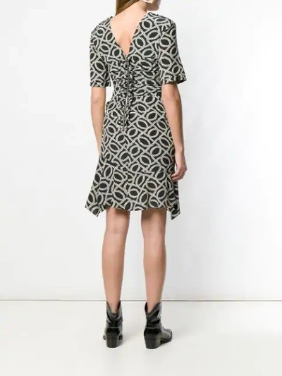 Shop Isabel Marant Arodie Dress In Bkec Black/ecru