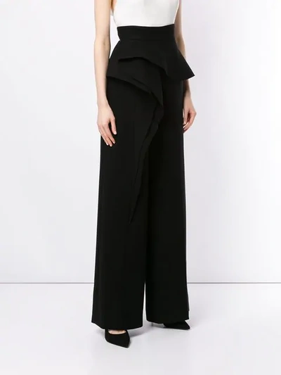 Shop Azzi & Osta High Waisted Peplum Trousers In Black