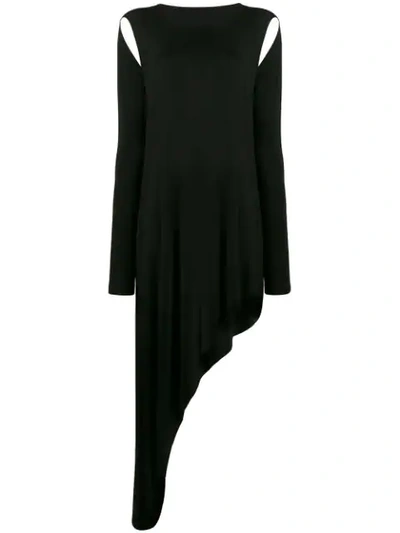 Shop Mm6 Maison Margiela Shoulder Cutout Dress In Black