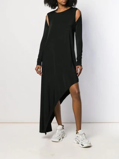 Shop Mm6 Maison Margiela Shoulder Cutout Dress In Black