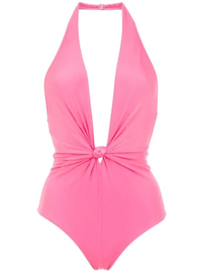 Shop Adriana Degreas Halter Neck Jumpsuit In Pink