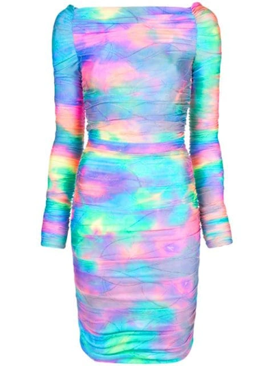 Shop Sies Marjan Jolene Glitter Tie-dye Mini Dress In Multicolour