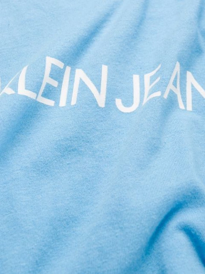Shop Calvin Klein Jeans Est.1978 Logo Brand T-shirt In Blue
