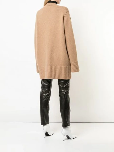 Shop Khaite Oversized Cardigan In Brown