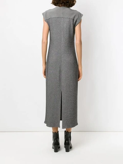 Shop Alcaçuz Linear Midi Dress In Grey