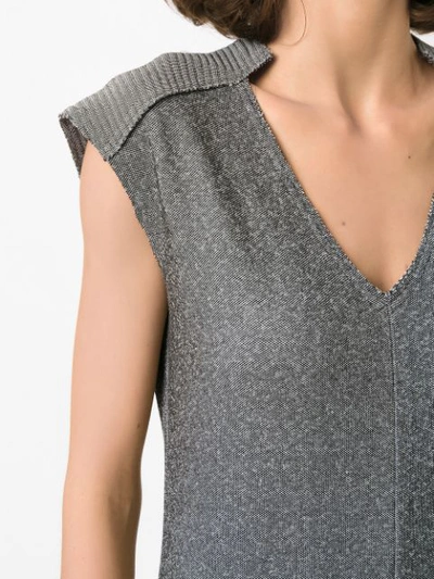 Shop Alcaçuz Linear Midi Dress In Grey
