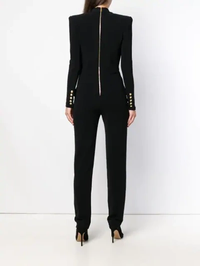 Shop Balmain Double Breasted Jumpsuit - Black