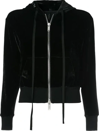 Ben Taverniti Unravel Project Velour Basic Zip Hoodie In Black