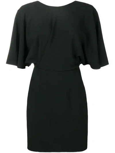 Shop Saint Laurent V-back Fitted Dress In Black