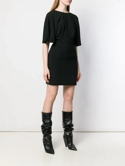 Shop Saint Laurent V-back Fitted Dress In Black