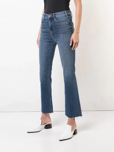 Shop Mother Hustler Ankle-fray Jeans In Blue