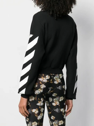 Shop Off-white Diagonal Print Sweatshirt In Black
