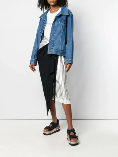 Shop Monse Twisted Denim Jacket In Blue