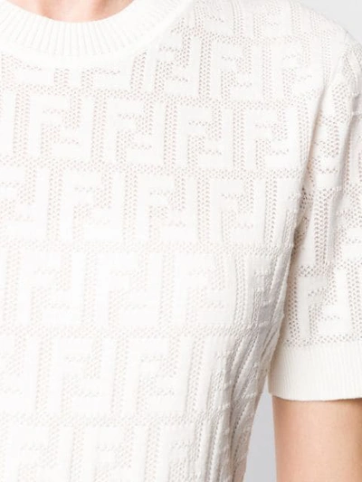 Shop Fendi Loungette Logo Pattern Dress In White