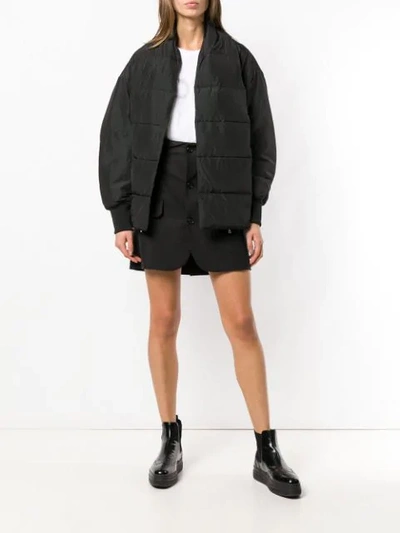 Shop Michael Michael Kors Oversized Bomber Jacket In Black