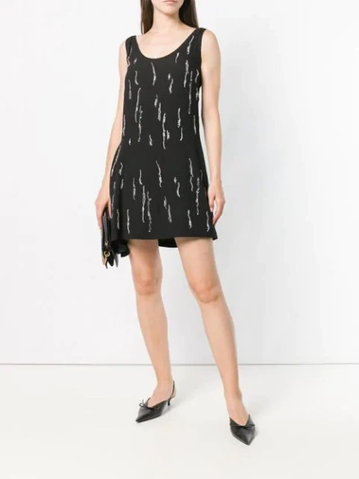 Shop Prada Embellished Asymmetric Dress In Black