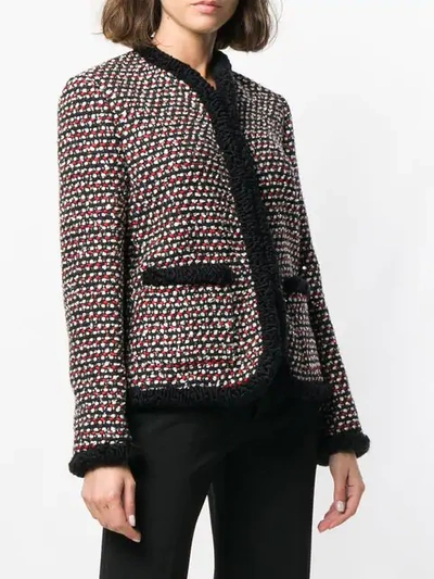 Shop Gucci Boxy Tweed Jacket In Black