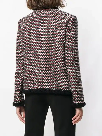 Shop Gucci Boxy Tweed Jacket In Black