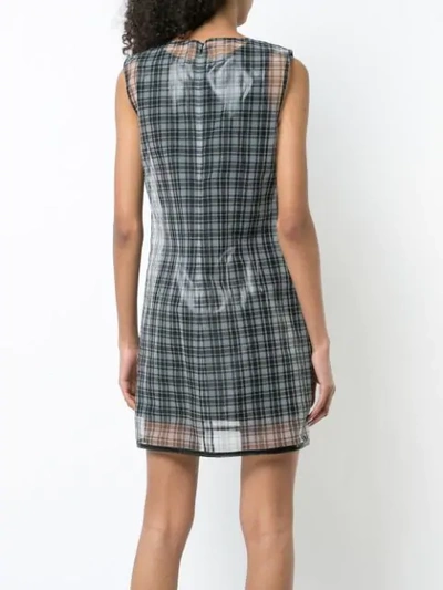 Shop Helmut Lang Checked Printed Dress In Black