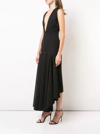 plunge neck maxi gown
