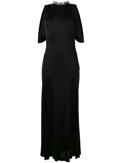 Shop Attico Front Split Gown In Black