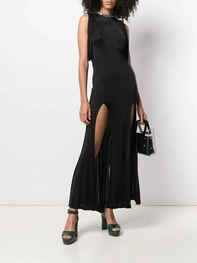 Shop Attico Front Split Gown In Black