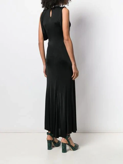 Shop Attico Front Split Gown In Black