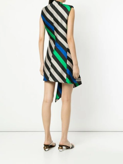 Shop Bianca Spender Ballerina Striped Asymmetric Dress In Multicolour