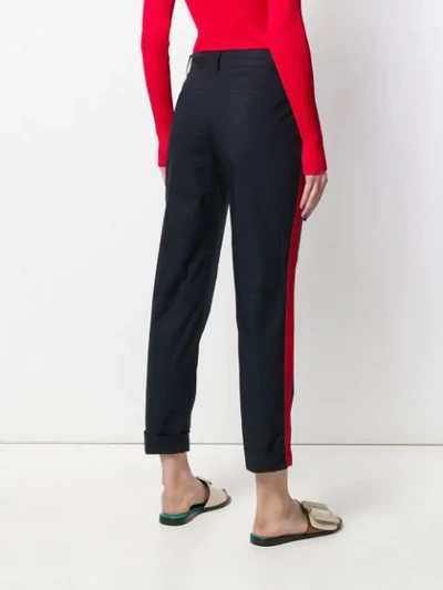 Shop P.a.r.o.s.h Tailored Cropped Trousers In Blue