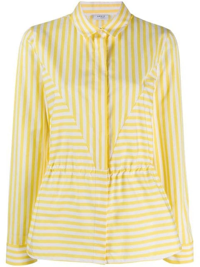 Shop Akris Punto Striped Shirt In Yellow