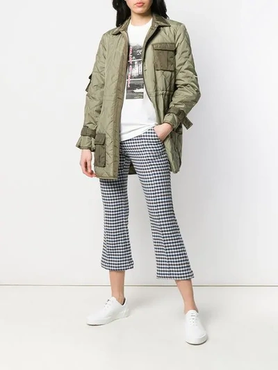 GANNI ALOE QUILTED COAT - 绿色