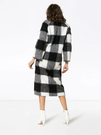Ganni Mckinney Checked Wool-blend Coat In Gray | ModeSens