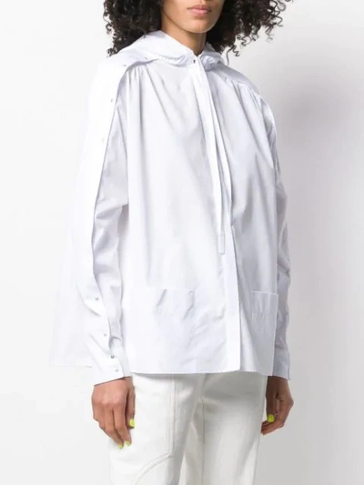 Shop Courrèges Hooded Shirt In White