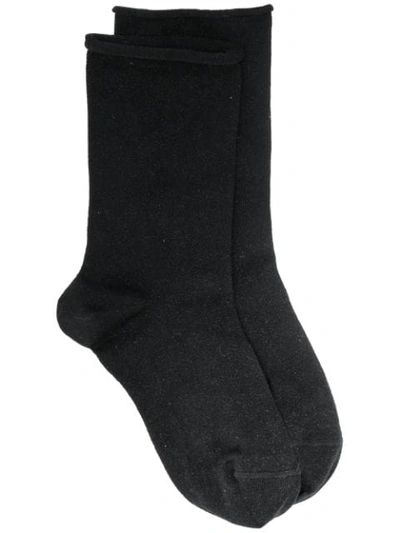 Shop Brunello Cucinelli Fine Knit Socks In Black