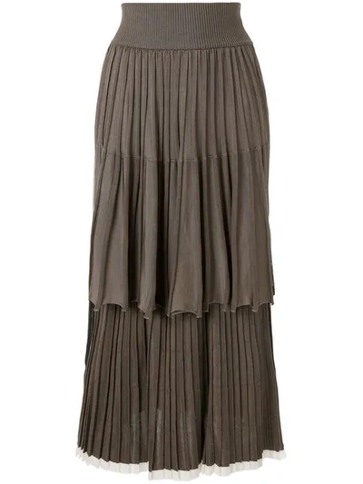 Shop Sonia Rykiel Layered Skirt - Brown