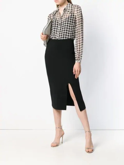 Shop Diane Von Furstenberg Dvf  Side Slit Pencil Skirt - Black