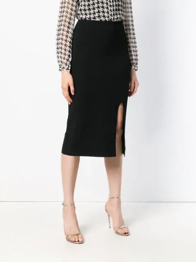 Shop Diane Von Furstenberg Dvf  Side Slit Pencil Skirt - Black