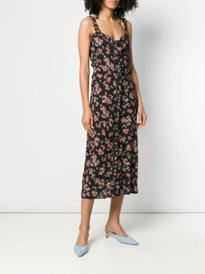 Shop Andamane Floral Print Midi Dress In Black