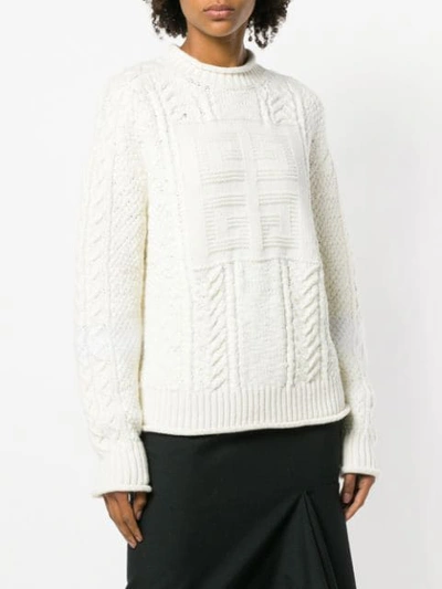 Shop Givenchy Logo Knitted Jumper In White