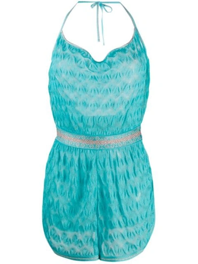 Shop Missoni Embroidered Fitted Playsuit In 44816