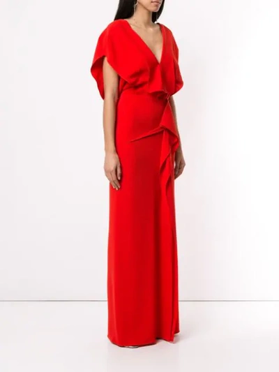 ROLAND MOURET LORRE SS GOWN - 红色